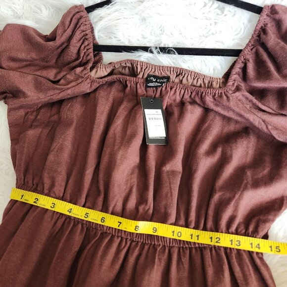 City Chic Dress Women's Small 16W Linen Blend Tiered Summer Breeze NWT - Picture 8 of 16